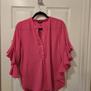 Vince Camuto Pink Ruffle Sleeve Blouse